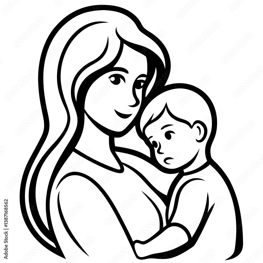 Mother’s Day line art vector Mother’s Day line art vector