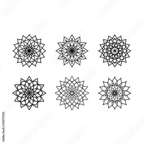 Elegant intricate lace mandala vector for art, decor, tattoo, or digital crafts.