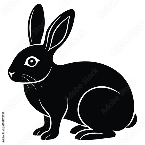 Rabbit vector silhouette Single collection 