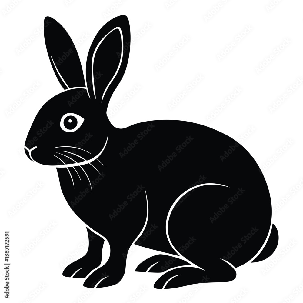Obraz premium Rabbit vector silhouette Single collection 