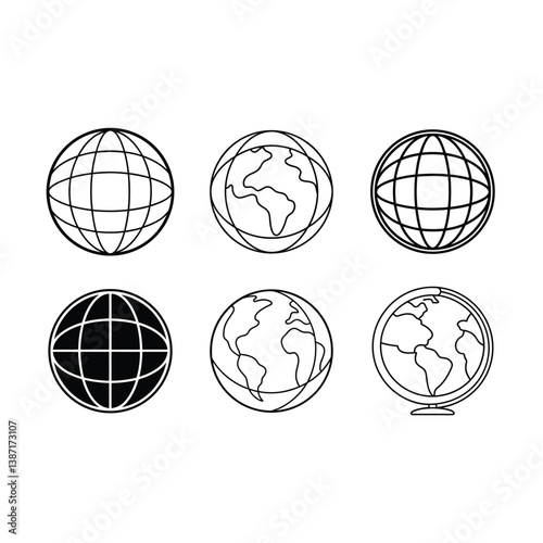 earth-globe-symbol-vector on white background,Instant Digital Download.