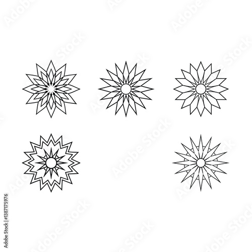 sunburst-mandala-design. on white background,Instant Digital Download.