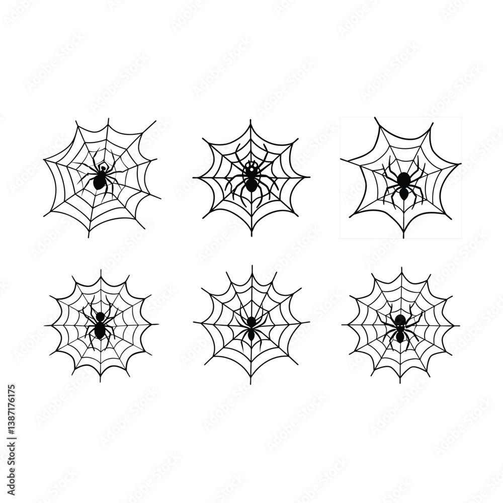spider-and-web-vector. on white background,Instant Digital Download. spider-and-web-vector. on white background,Instant Digital Download.
