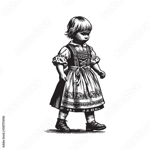Childhood nostalgia a charming portrayal in traditional bavarian dress style