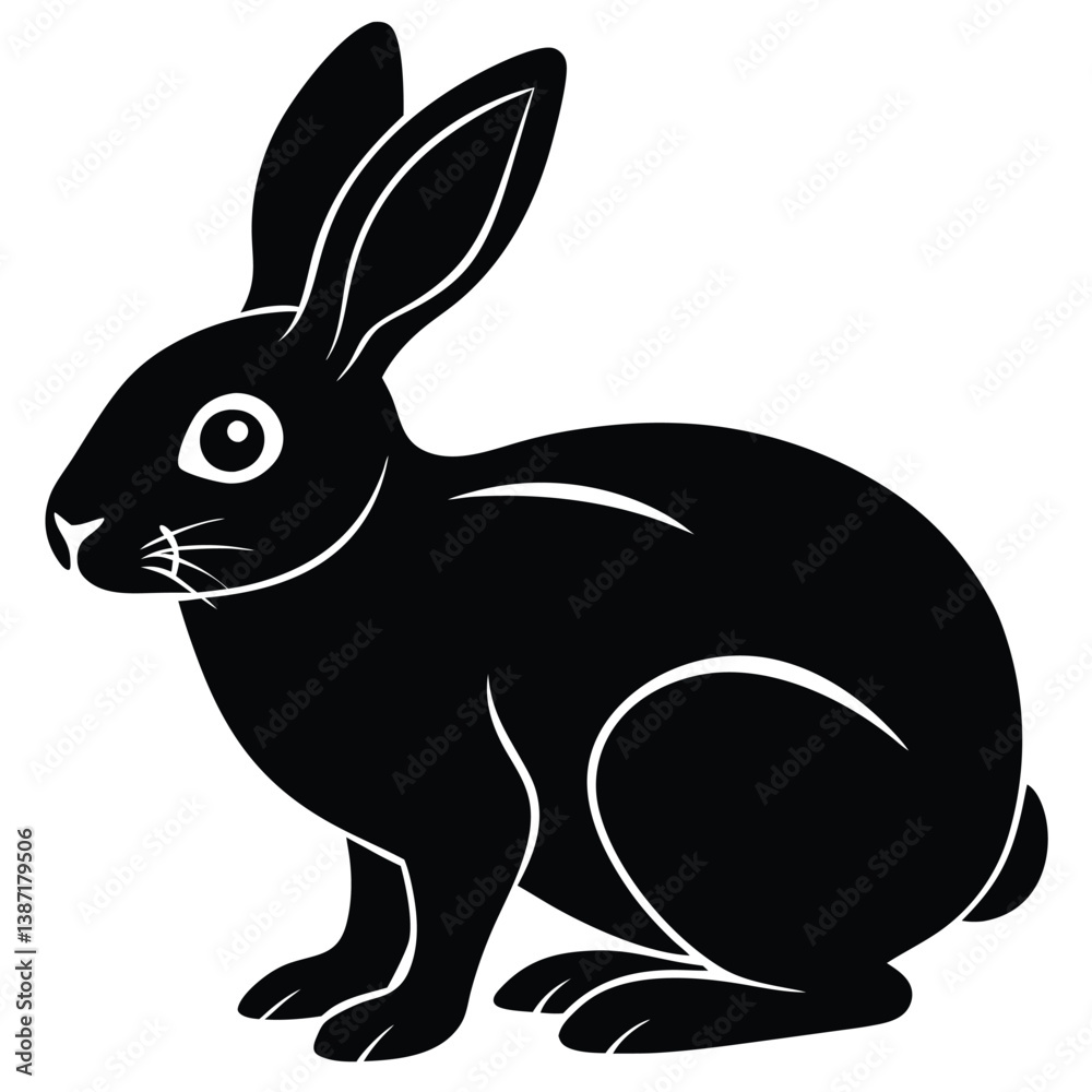 Obraz premium Rabbit vector silhouette Single collection 
