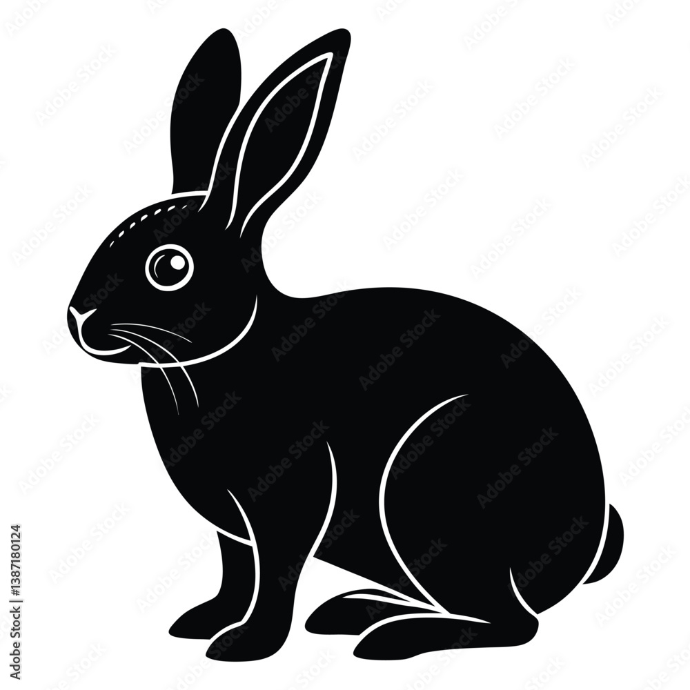 Obraz premium Rabbit vector silhouette Single collection 