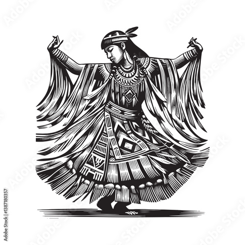Honoring ancestral traditions vibrant dance of indigenous north american woman