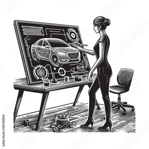 Innovative blueprint conceptualization autonomous vehicles futuristic designs