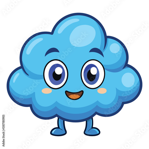 Cartoon cloud animation with white background