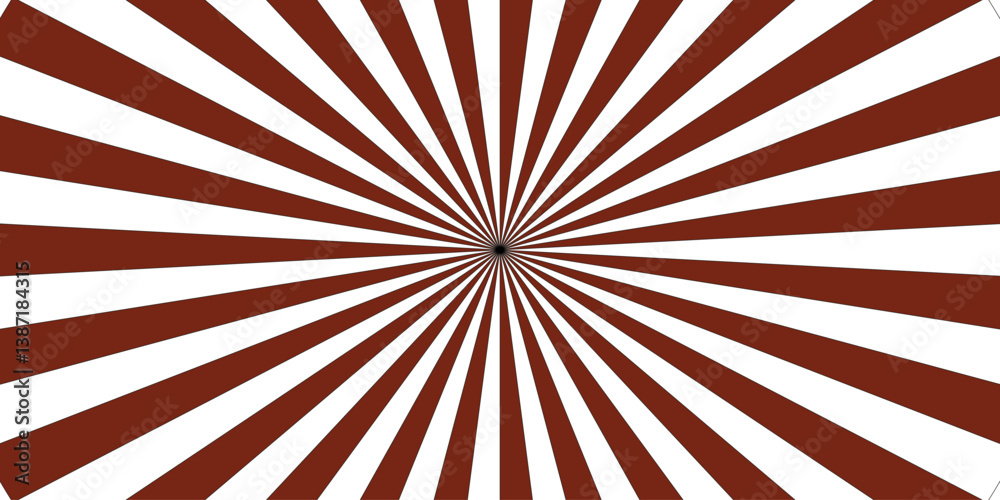 Fototapeta premium Vector Abstract maron white sun rays and sunburst backdrop background. sunbeam element spiral striped illustration sunray template wallpaper diagonal fabric radial summer sunshine explosion