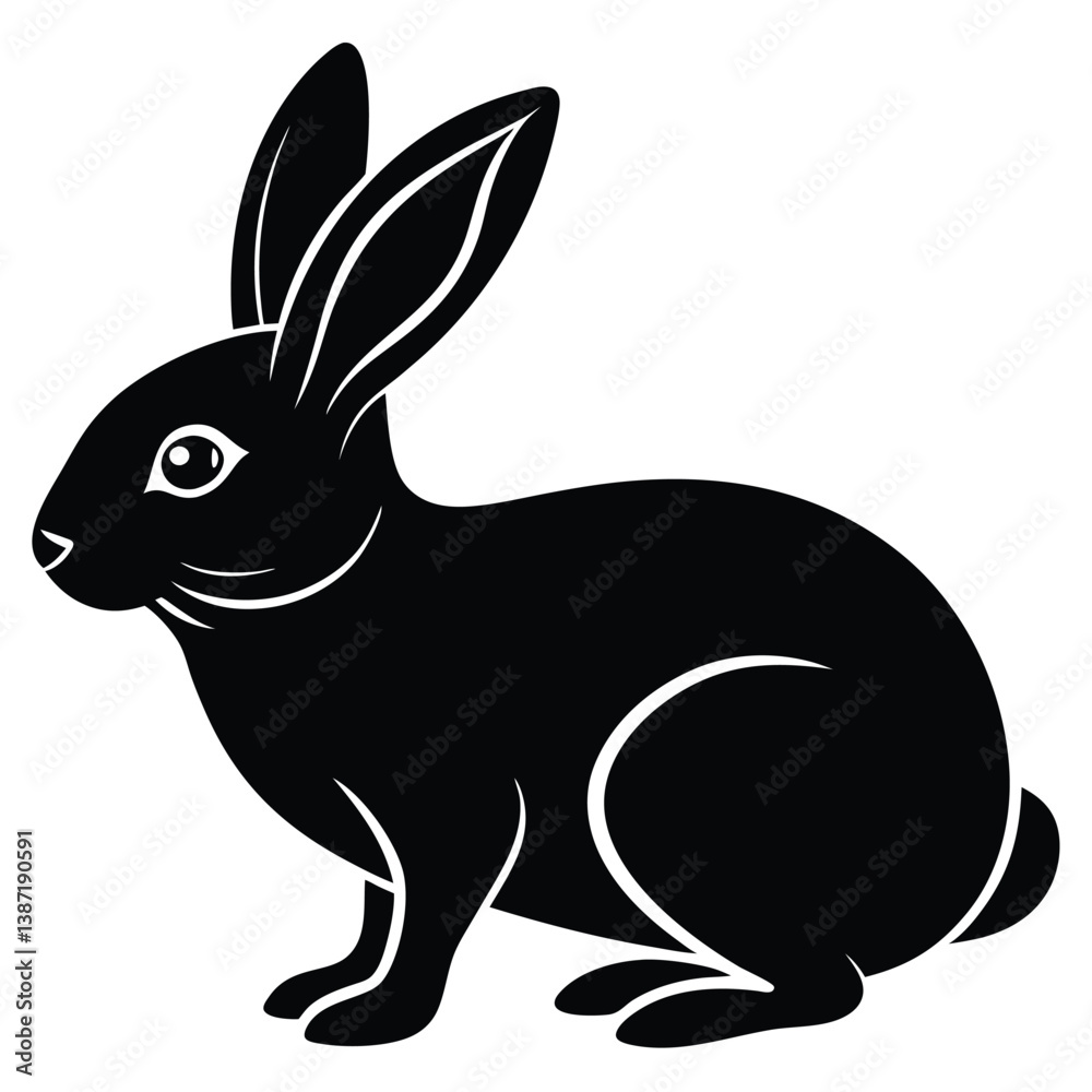 Obraz premium Rabbit vector silhouette Single collection 