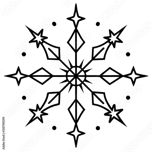 SnowflakeMagic Vector | Printable Snowflake Graphic Design