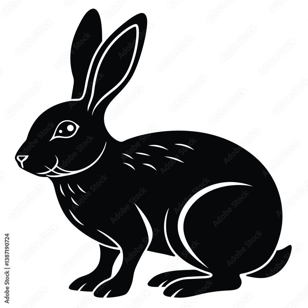 Obraz premium Rabbit vector silhouette Single collection