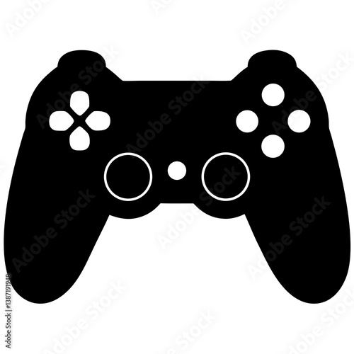 Game Controller silhouette isolated on white background