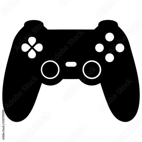 Game Controller silhouette isolated on white background