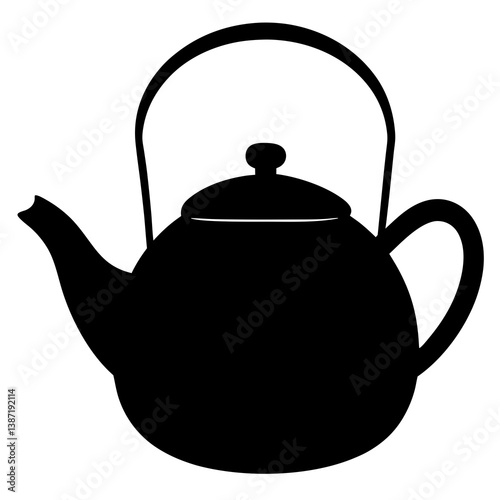 Kettle silhouette isolated on white background