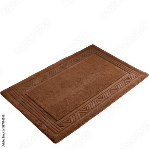 Brown door mat isolated on transparent background