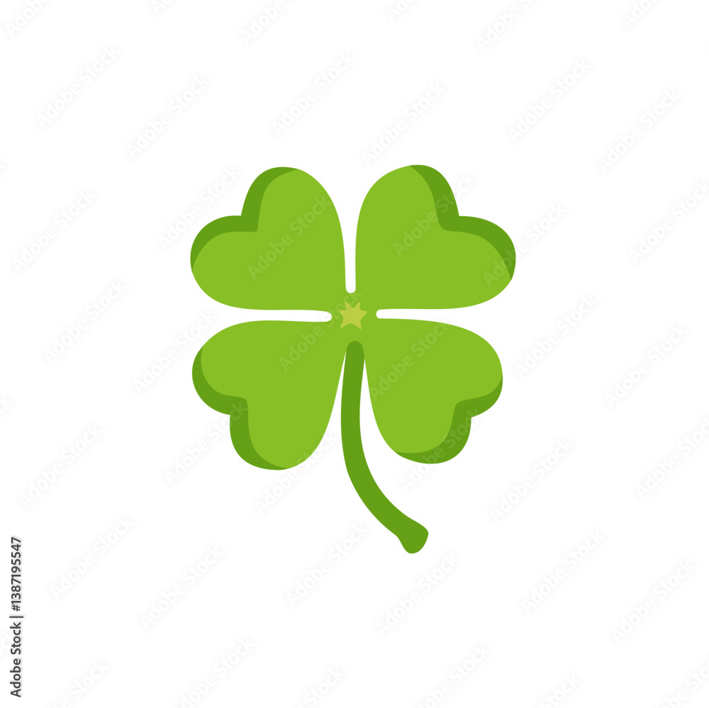 Leaf clover icon. Green clover icon on white background. Vector icon. Leaf clover icon. Green clover icon on white background. Vector icon.