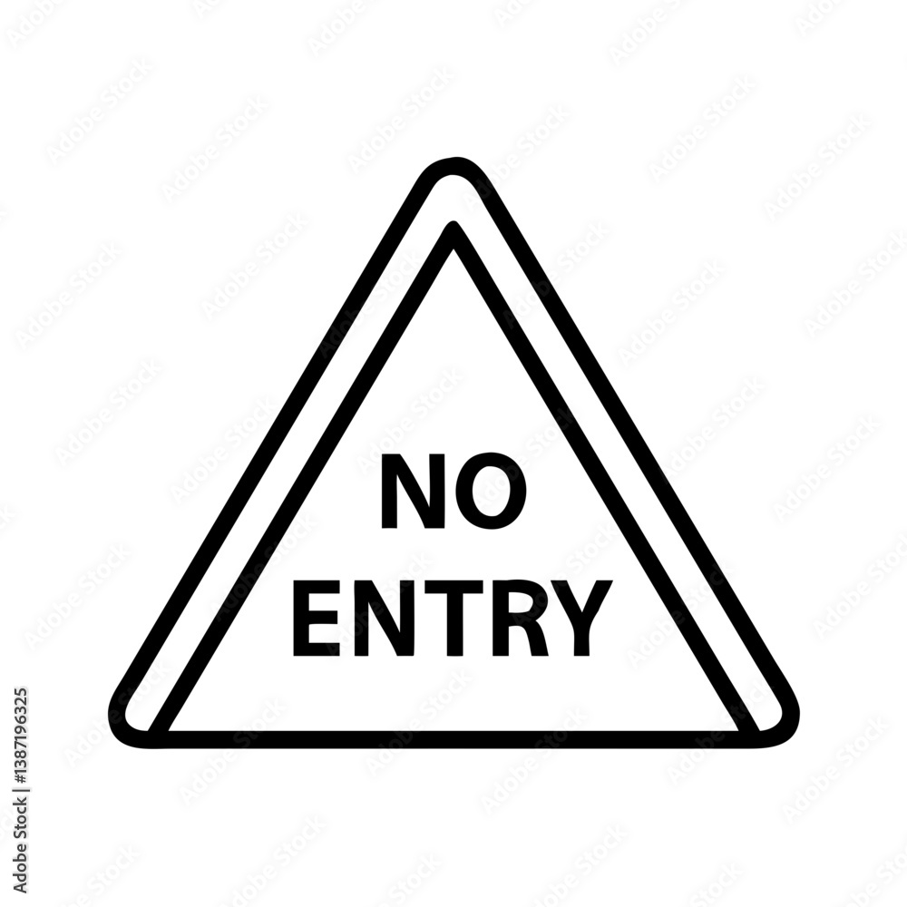 Warning Triangle Icon Representing No Entry Sign Warning Triangle Icon Representing No Entry Sign