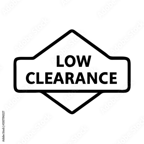 Low Clearance Sign Icon on Transparent Background  