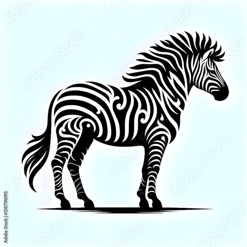 A beautiful black and white zebra