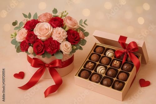 Romantic Bouquet and Assorted Chocolates for a Special Occasion Celebration