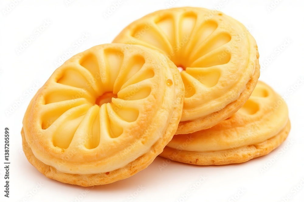 Golden Palmier Puff Pastry Cookies isolated Golden Palmier Puff Pastry Cookies isolated