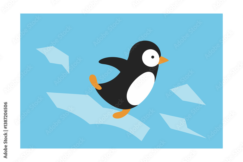 Fototapeta premium penguin on ice