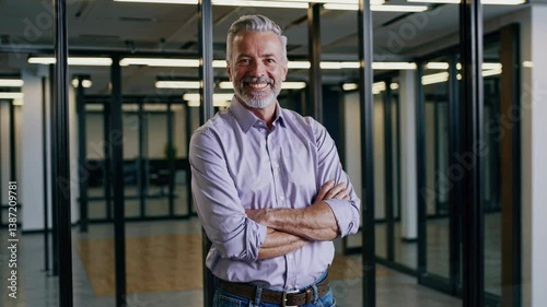 The Smiling Businessman in Office