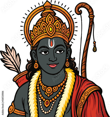 Adobe Illustrator Shri Rama Artwork