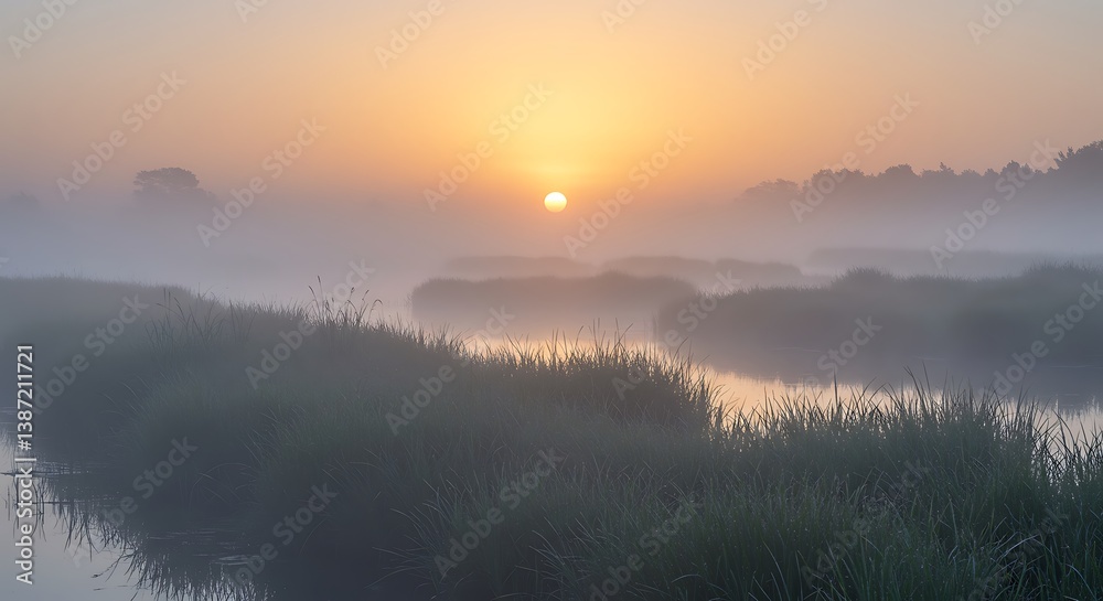 Fototapeta premium Whispers of Dawn's Embrace AI Generated
