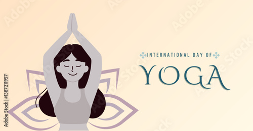 Yoga for Health, Harmony, and Happiness - international day of yoga, campaign or celebration banner