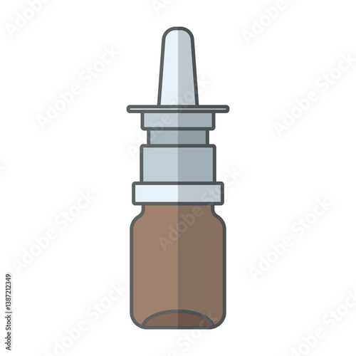 Nasal drops spray color flat icon vector image of medicine item isolated white background