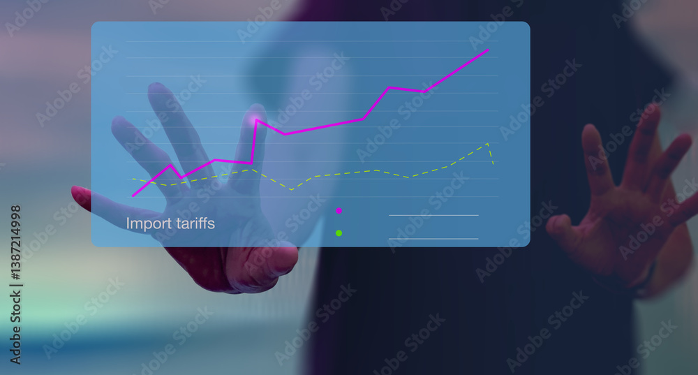 Import Tariff Chart Analysis with Hand Interface