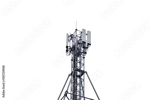 Obraz na płótnie Cellular relay tower with digital network transmitters w salonie