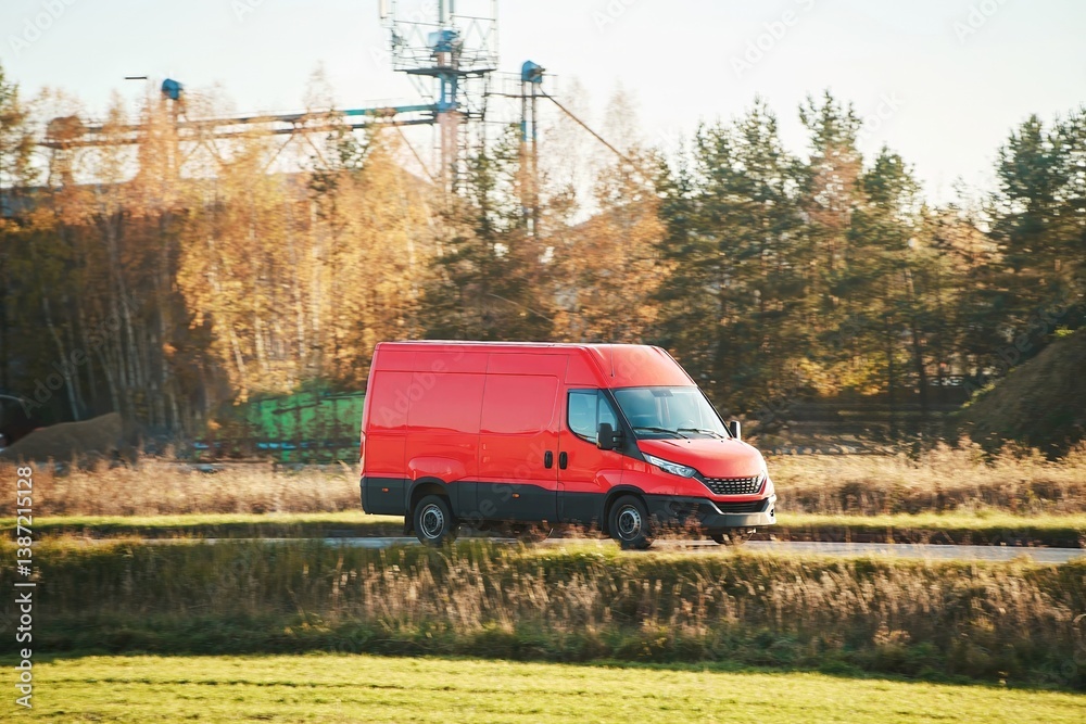 Large transport van outdoor countryside