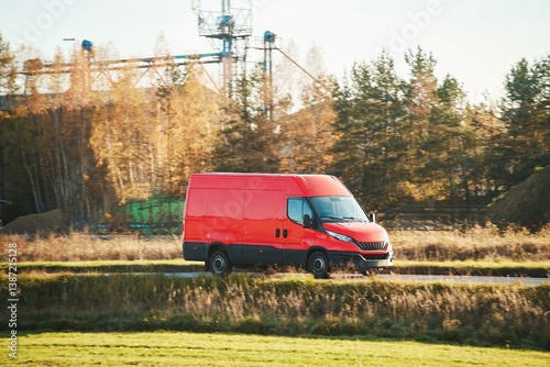 Obraz na płótnie Large transport van outdoor countryside w salonie