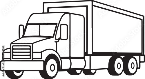 Truck with trailer isolated on white background