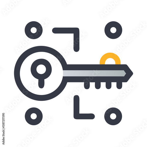 Key Icon Representing Access or Credentials Icon Design