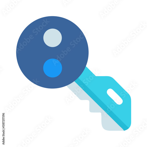 Key Icon Representing Access or Credentials Icon Design