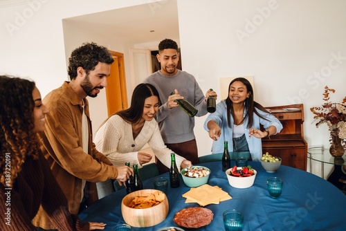 Canvas Print A young Black woman in her late 20s, instructing a diverse group of her friends