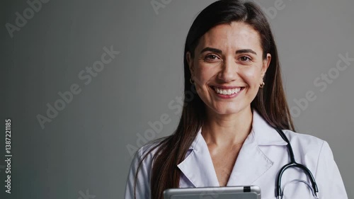 The Doctor with Tablet Smiling