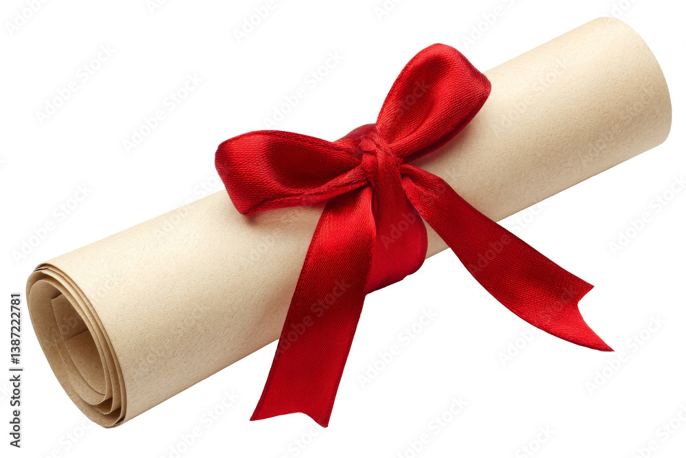 Certificate Scroll with Red Ribbon Certificate Scroll with Red Ribbon