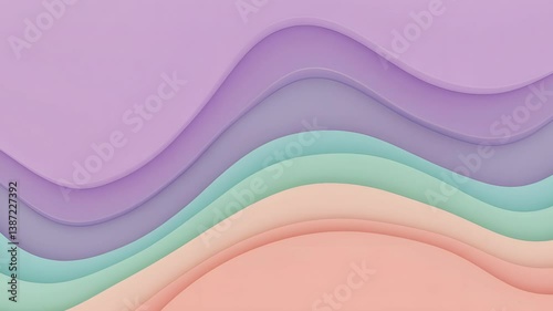 Abstract Flowing Wave Background with Soft Gradient Curves. Elegant abstract wave texture with smooth flowing lines and soft color gradients, ideal for modern designs and backgrounds. 4K Looped