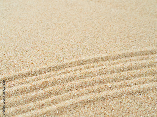 Obraz na płótnie Zen garden sand background japanese balance Meditation relax buddhism spirituality, pattern line wave mandala mockup spa vacation yoga lifestyle natural desert summer, texture desert, aroma therapy. w salonie