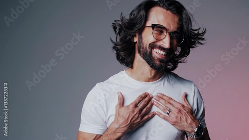 The Smiling Man with Glasses