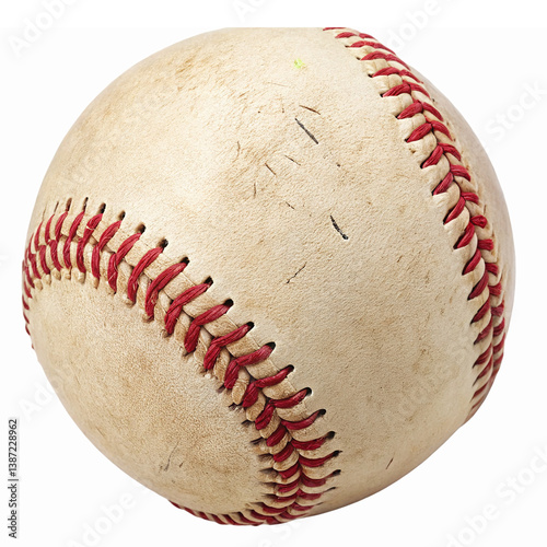 Realistic Baseball Detailed Texture with Red Stitching for Sports Illustrations and Designs
