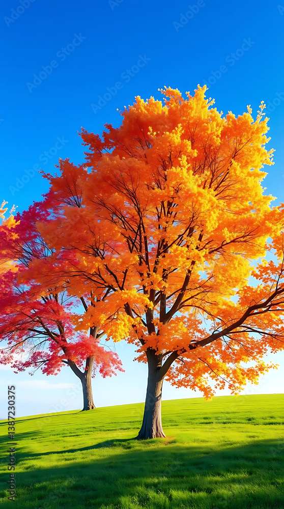 Nature of beautiful trees as cover page background, created by generative ai Nature of beautiful trees as cover page background, created by generative ai