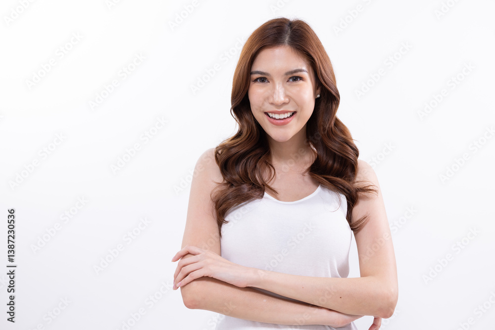 Excited woman expressing surprise with hands on face Excited woman expressing surprise with hands on face