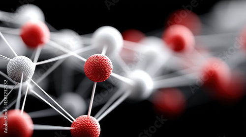 Molecular structure showcasing interconnected atoms in red and white, representing supply chain dynamics in import and logistics